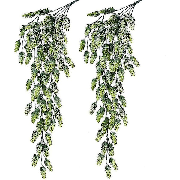 2 st konstgjorda humleblommor vinranka växt falsk hängande vinranka humle konstgjorda hängande växter i frostad grön vardera 29,5\" för inomhus utomhus