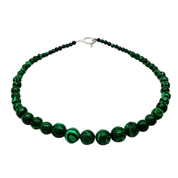 Rund Malakit Halsband Mode Kreativ Hänge Spänne Hals Tillbehör Elegant Present Hantverk Prydnader Smycken för Damer