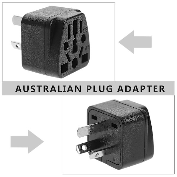 2 stk. australsk stikadapter rejse AC stikkontakt adapter stikforlænger AU stik