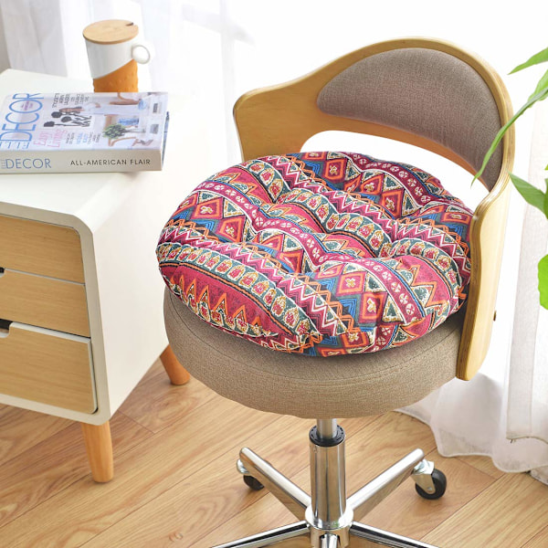 Rund pude gulvpudse japansk futon stolpude tatami gulvpudse gul pude til stue balkon udendørs