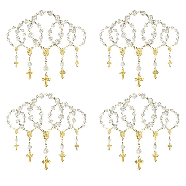 20 stk. dåbsgaver med mini rosenkranse af akrylperler armbånd kommunion finger rosenkrans armbånd