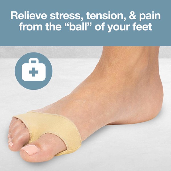 Ball of Foot Pads Metatarsal Cushions til Metatarsalgi, Arthritis og Sesamoid Smertelindring 1 Par (Large, 2stk)