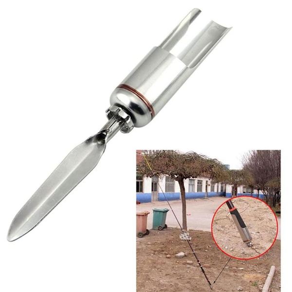 Fiske Spöhållare Stål Cylindrisk Markinfästning Kastande Havs Handtillbehör，Rostfritt Stål Markstöd Stativ