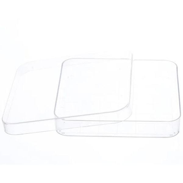10 st transparenta rektangulära plastpetriskålar 100 mm x 100 mm pipetter för odling av celler och andra vetenskapliga ändamål