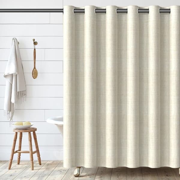 Vardagsrum Sovrum Gardin Förtjockat Material Vattentät Stansfri Enkel Installation Duschstång Beige