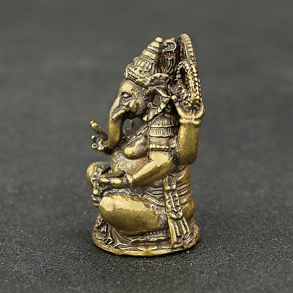 Lord Ganesha Buddhistisk Staty Elefant Gud Skulpturer Ganesha Figurer Mässing Hem Trädgård Buddha Dek