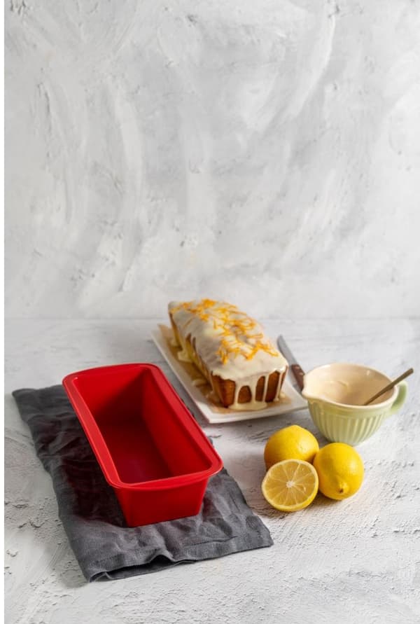 Dr. Oetker Silikon brödform 24 cm, flexibel non-stick bakform för bröd och kakor för hembakning, röd