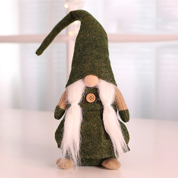 Joulu Tonttu Ruotsalainen Skandinaavinen Joulupukki Tomte Nisse Koti Pöytäkoriste Pehmo Nuken Lomapäivä Lahja (Vihreä)