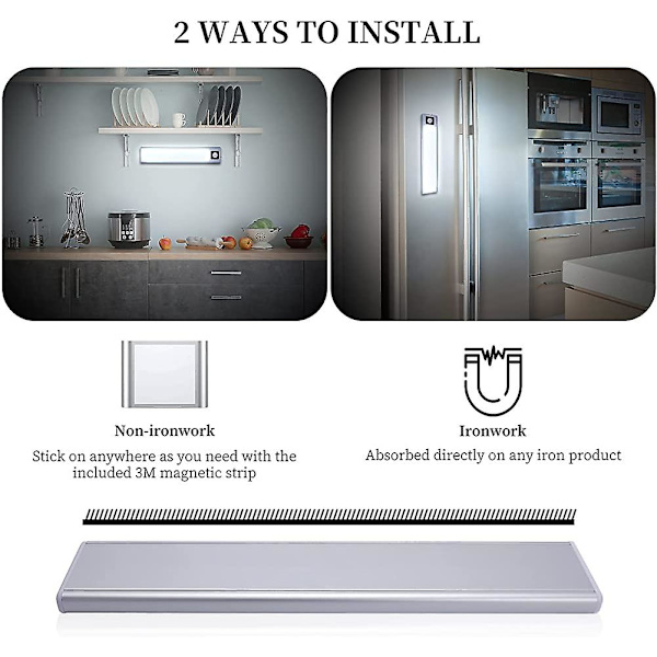 2 kpl * kaapin lamppu 31 lediä. Langaton led-nauha. USB-ladattava induktio yövalo