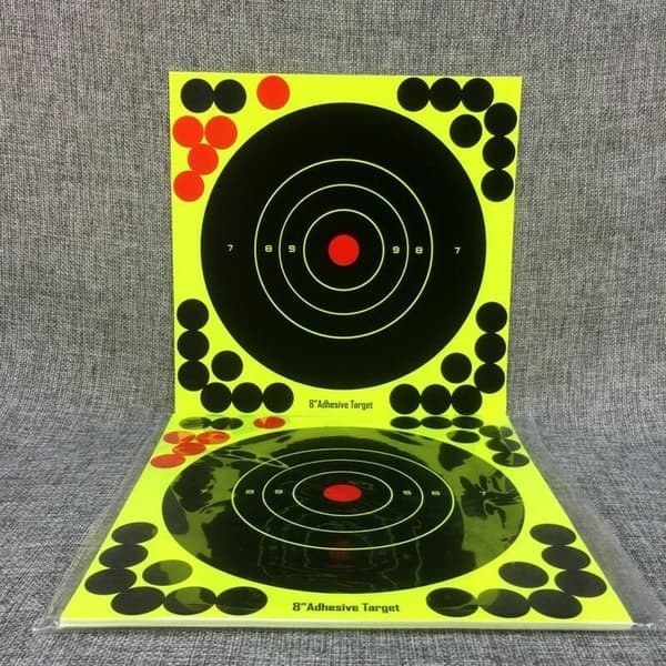 Fluorescerande gula självhäftande airsoft BB-pistolmål med hög synlighet