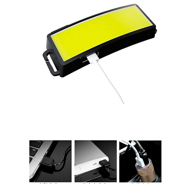 Pandelampe Cob Led Pandelampe Med Indbygget Batteri Lommelygte Usb Genopladelig Pandelampe Vandretur Lommelygte