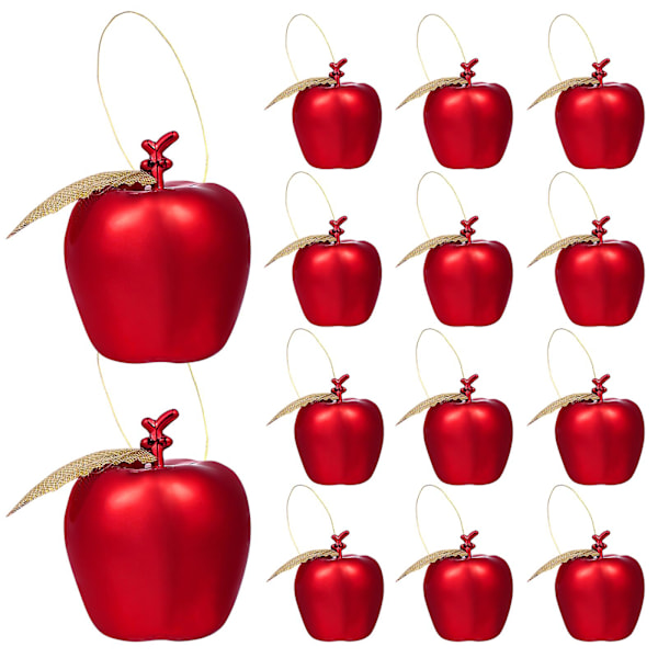 24 st Adornos Para Arbol De Navidad Hängande Prydnader Plast Äpplen Jul Dekoration Liten Dekoration