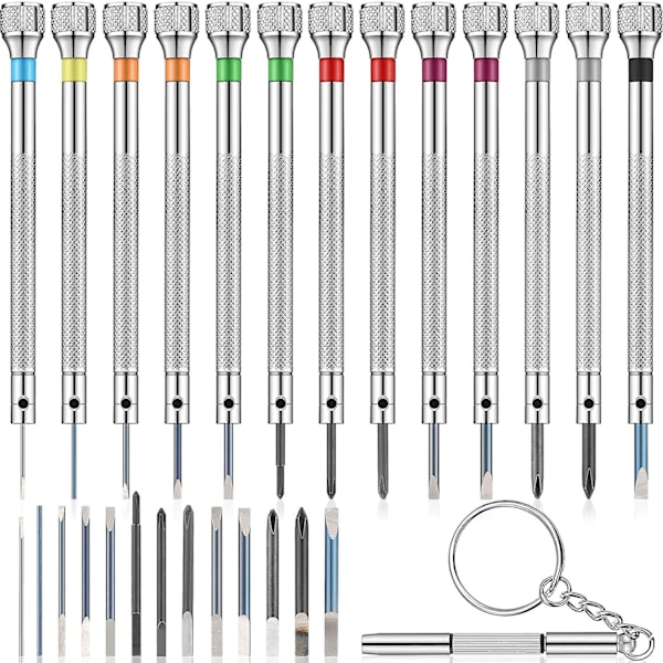 13 stykker mini præcisionsur skruetrækker juveler skruetrækker sæt 0,6-2,0 mm med 13 ekstra R