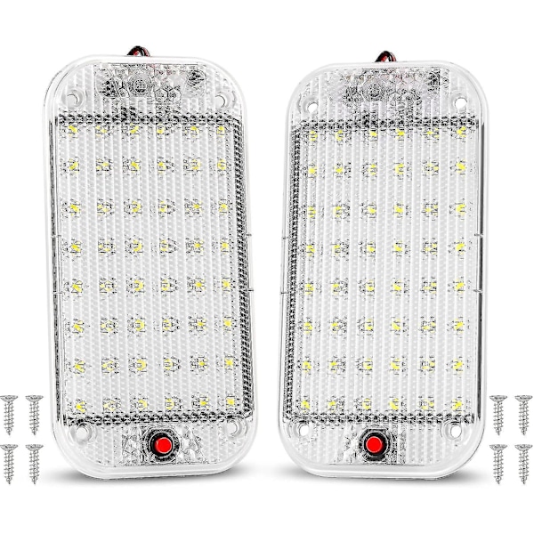 Led indvendigt lys 10w 48 Led Universal Bright indvendigt lys med tænd/sluk-knap til 12v-85v bil varevogn lastbil  loftlampe 2stk