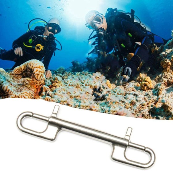 3x Dykkekrok Rustfritt Stål Dobbelt Endet Bolt Snap Hook For Dykking Hundebånd Kamera Stropp