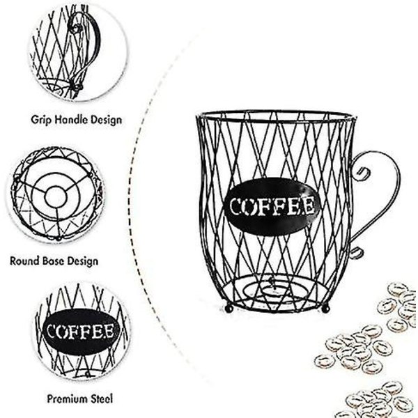 Tizzy Kaffe Korg, Kaffehylla, Kaffe Kapsel, Kaffe Bönställ, Kaffe Kapsel Korg, Kaffe Kapsel Förvaringskorg