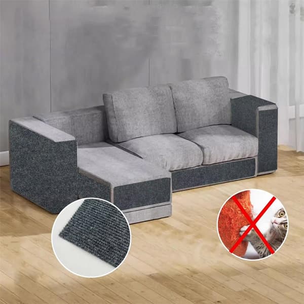 Katteklormatte, selvklebende kuttbar polyester klorepute for sofaer og møbler, khaki, 100 x 30 cm