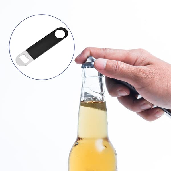 1 Pakke Heavy Duty Flat Flaskeåpner i Rustfritt Stål, Flat Flaskeåpner, Solid og Holdbar Ølflaskeåpner