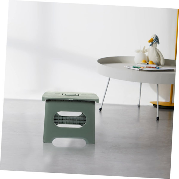 Fällbar pall, bärbar stark platsbesparande plastpall för vuxna och barn STURDY AND DURABLE(Grön)