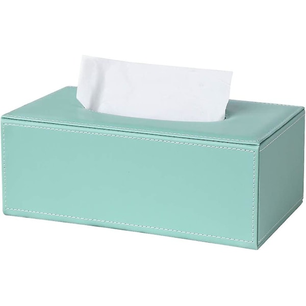 Rectangular Leather Tissue Box (mint Green)