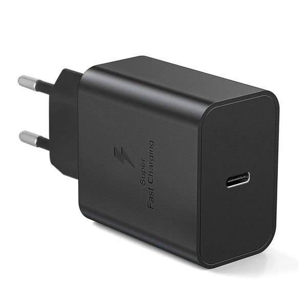 Hurtigoplader 45W til Samsung USB-C + 1M USB C kabel - EU - Sort