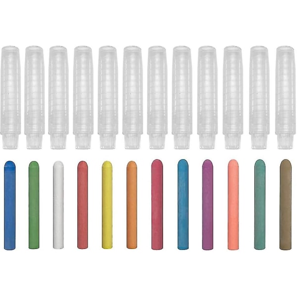 Støvfritt kritt, vribar fargekritt, kunstverktøy for tavle, tavle, lærere, barn, skole, kontortegning, kritt, 12 stk