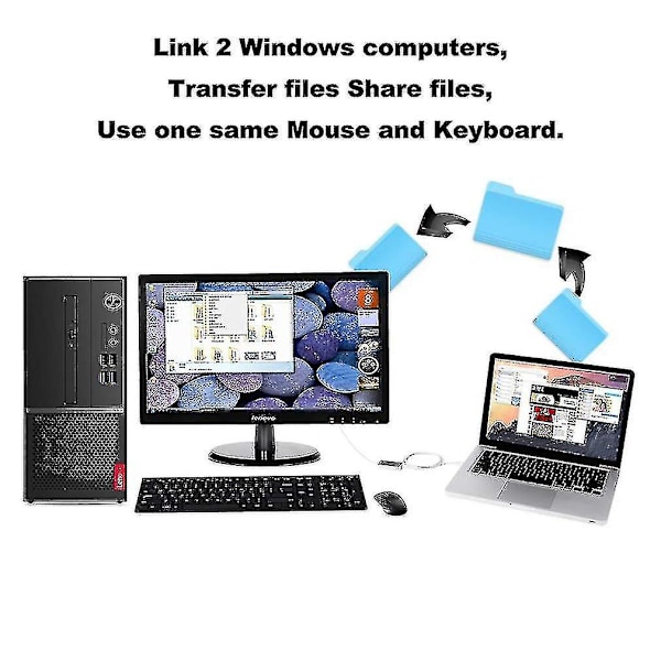 Usb-datasiirtokaapeli PC:ltä PC:lle Windowsiin - Usb 2.0 -datayhteyskaapeli