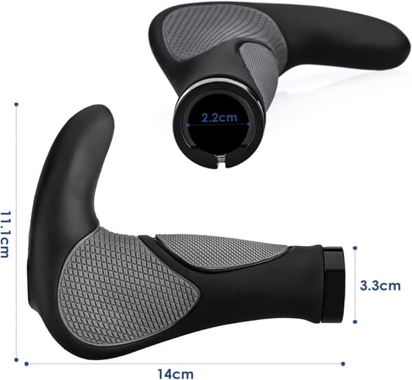 Ergonomiset pyöränkahvat sarvilla, mukava kumisuoja