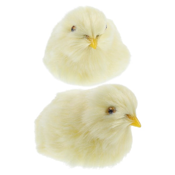 2pcs Artificial Simulation Chick Model Easter Chick Plush Toy Lifelike Stuffed Little Chick Plaything