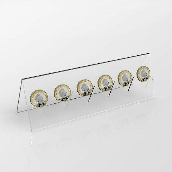 6-roms Klar Akryl Minnemynt Display Stativ Holder For Samler -t