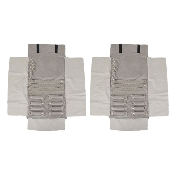 2x Lyxig Sammets Smyckesrulle Ring Örhängen Armband Display Organizer Påse Grå