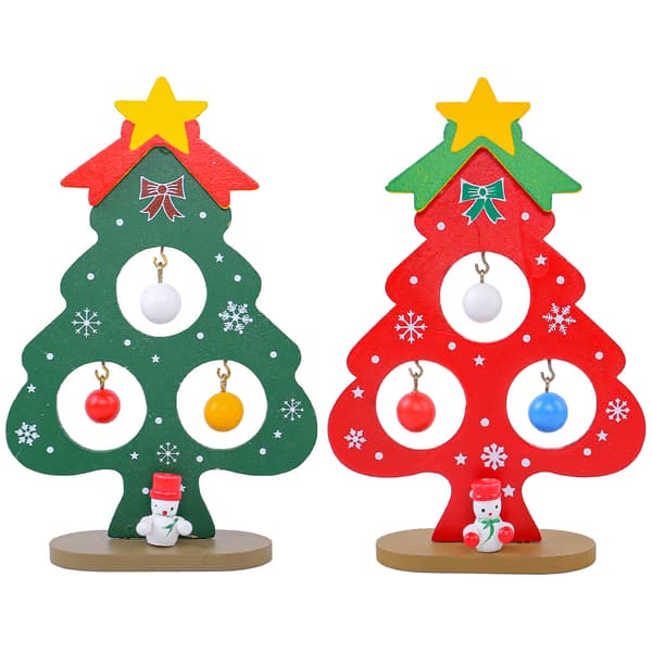 2 st Mini Julgran Dekoration Julgran Leksak med Mini Julpynt för Barnpresent
