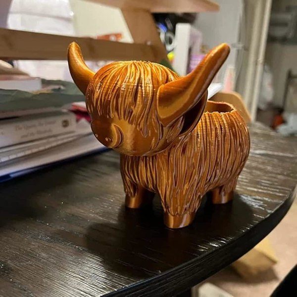 Highland Cow Planter Plantepotte For Hjemmehagedekor, Innflyttingsgaver Til Kuelsker, Resin Highland Cow Shape Blomsterpotte