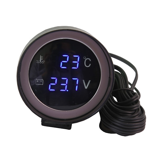 Bil Digital Tacho Gauge Röd RPM Varvräknare 0-9999 Bil Universal Digital Voltmeter Gauge Voltmätare 12V24v（V） （2st）