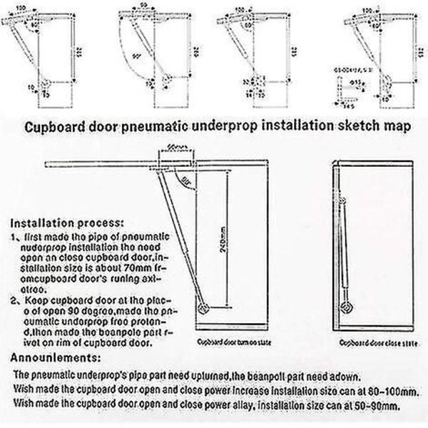 Gasfjäder pneumatisk arm hydraulisk köksmöbellyft för möbelskåpsdörrlyft (150n)
