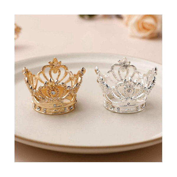 12 stk. serviettringer med krone-rhinestone, utsøkt serviettringholdersett for påske, fest, bryllupsmiddag
