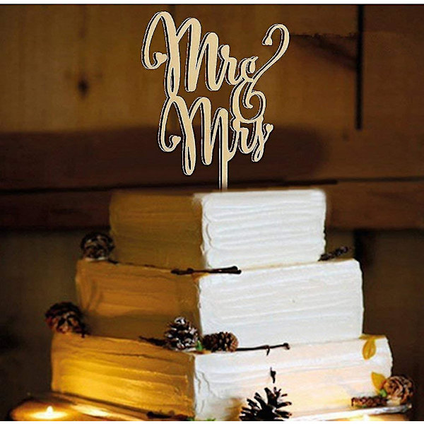 Mr og Mrs kaketopper,  trebryllupskaketopper festkakedekorasjon (mr og Mrs kaketopper A)