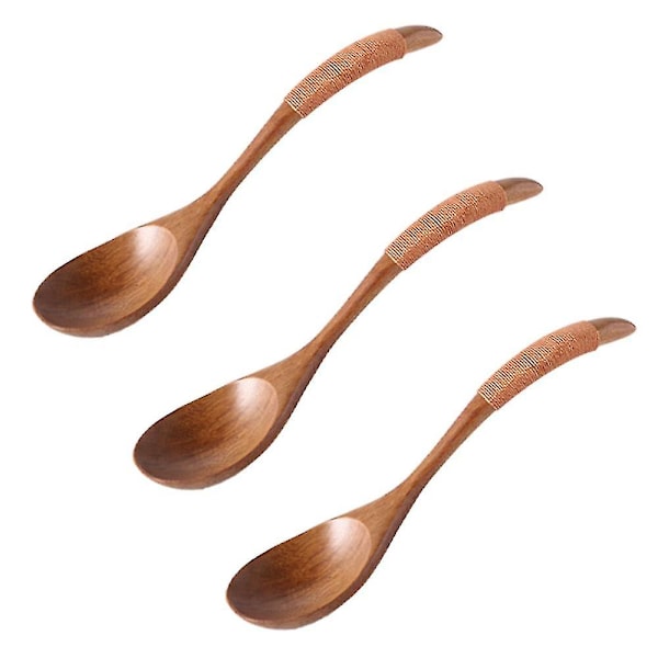 Träslev Långt Handtag Massivt Trä Rissked Sked Dessert