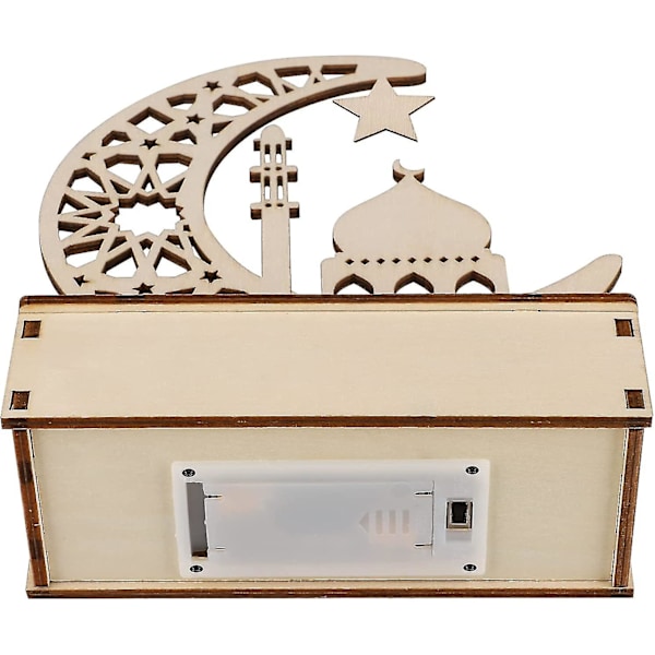 Ramadan LED-trelampe, Ramadan-lykt LED, Ramadan-dekorasjonslys, dekorative halvmånelykter for fester