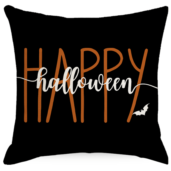 Søte spøkelses putetrekk til Halloween, 18 x 18 tommer med polka dot, gresskar og flaggermus, putetrekk til sofa, sett med 4
