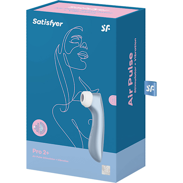 Satisfyer: Satisfyer Pro 2+, Lufttrycksvibrator + Vibration Blue ABS plastic, Silicone