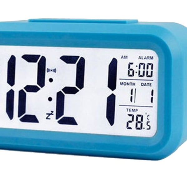 Elektrisk skrivebordsur - Elektronisk alarm - Digitalt stort LED-skjermklokke - Dato - Tid - Kalender - Skrivebordsklokke