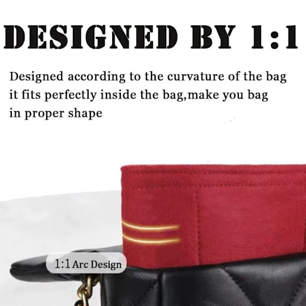 1:a Multi-Pocket Väskorganisatör för Longchamp Mini Väska Insats Handväska Foder Väska beige A(No zipper)