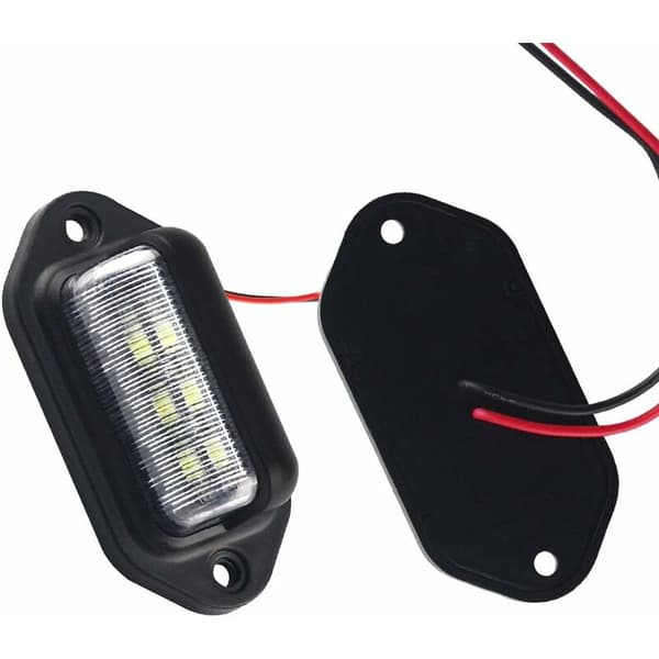 Universal 6LED LED Nummerpladelygte, Dørtrinslys til Trailer, RV, Lastbil, 2 stk.