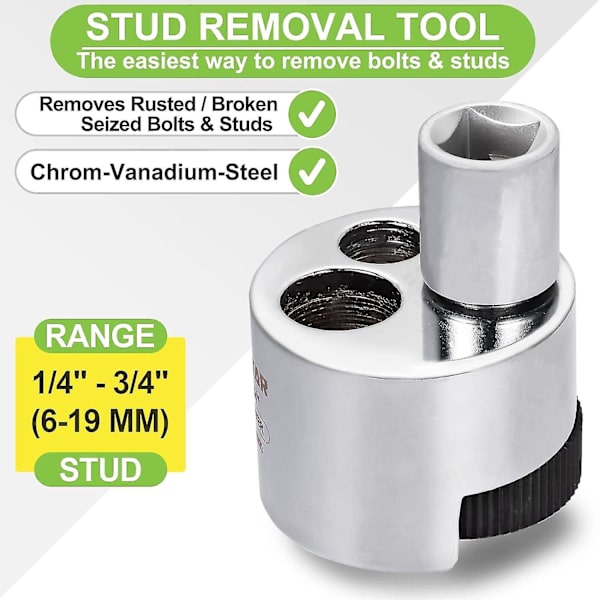 Stud Remover 6 Mm Til 19 Mm Bolt Extractor Muttertrekker Verktøy Fjerner Ødelagte Eller Fastklemte Bolter