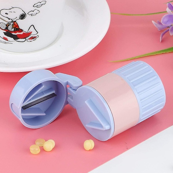 Pillekutter, 3 i 1 pilledeler/knuser/boks pillepulverisator tablettkvern medisin for små eller store piller