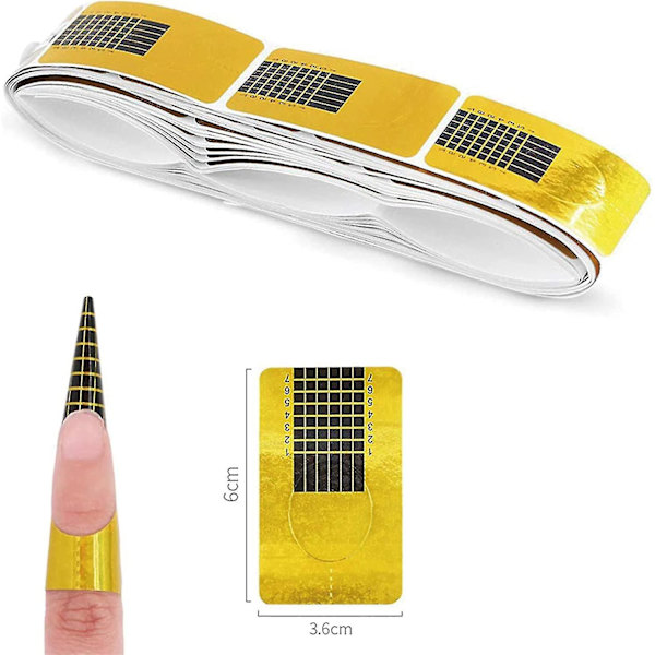 500 st Nail Art Tips Extensionsdekaler, självhäftande nagelform med nummer, för UV-gelnagelförlängning nagelförlängning (1 rulle)