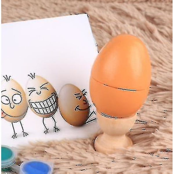 Påske-Eggkopp av tre, DIY påskedekorasjon for maling