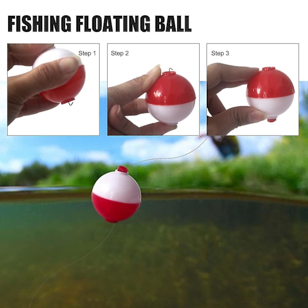 15 stk Hvit Rød Pot-bellied Float Multi-purpose Fiske Bobber