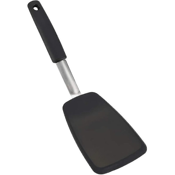 Silikonspatel, rostfritt stål, flexibel spatel, svart, liten